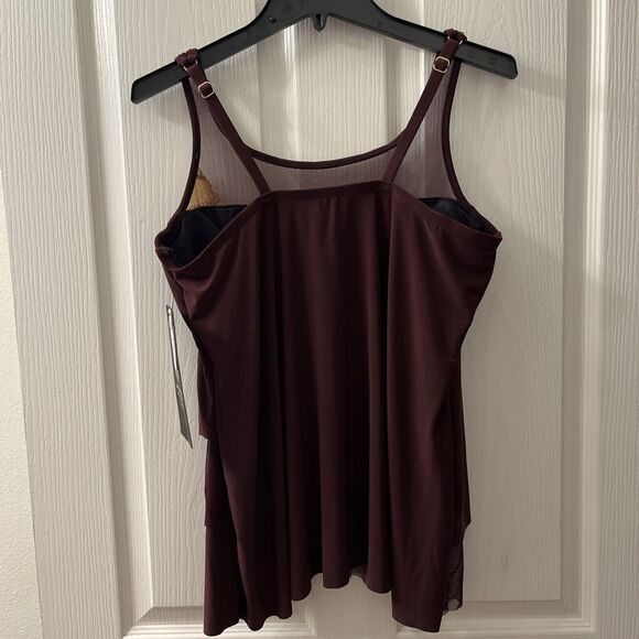 Miraclesuit Women's 12DD Tankini Top Illusionists Mirage Shiraz Underwire - Picture 2 of 8